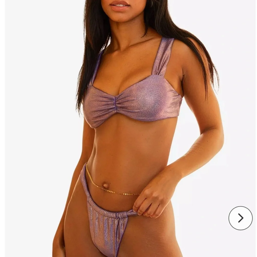 NWT Dippin’ Daisy’s Iridescent Holographic Purple Shimmer Bikini Set – Size XL - Picture 10 of 11